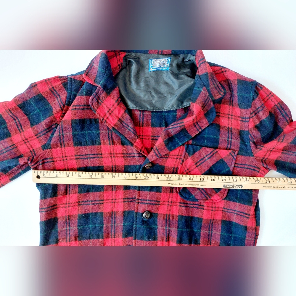 Pendleton Wool Plaid Jacket Small Shacket Midcent… - image 5
